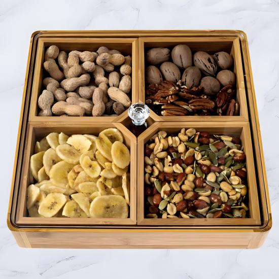 Wooden Serving Platter - 4 Compartments